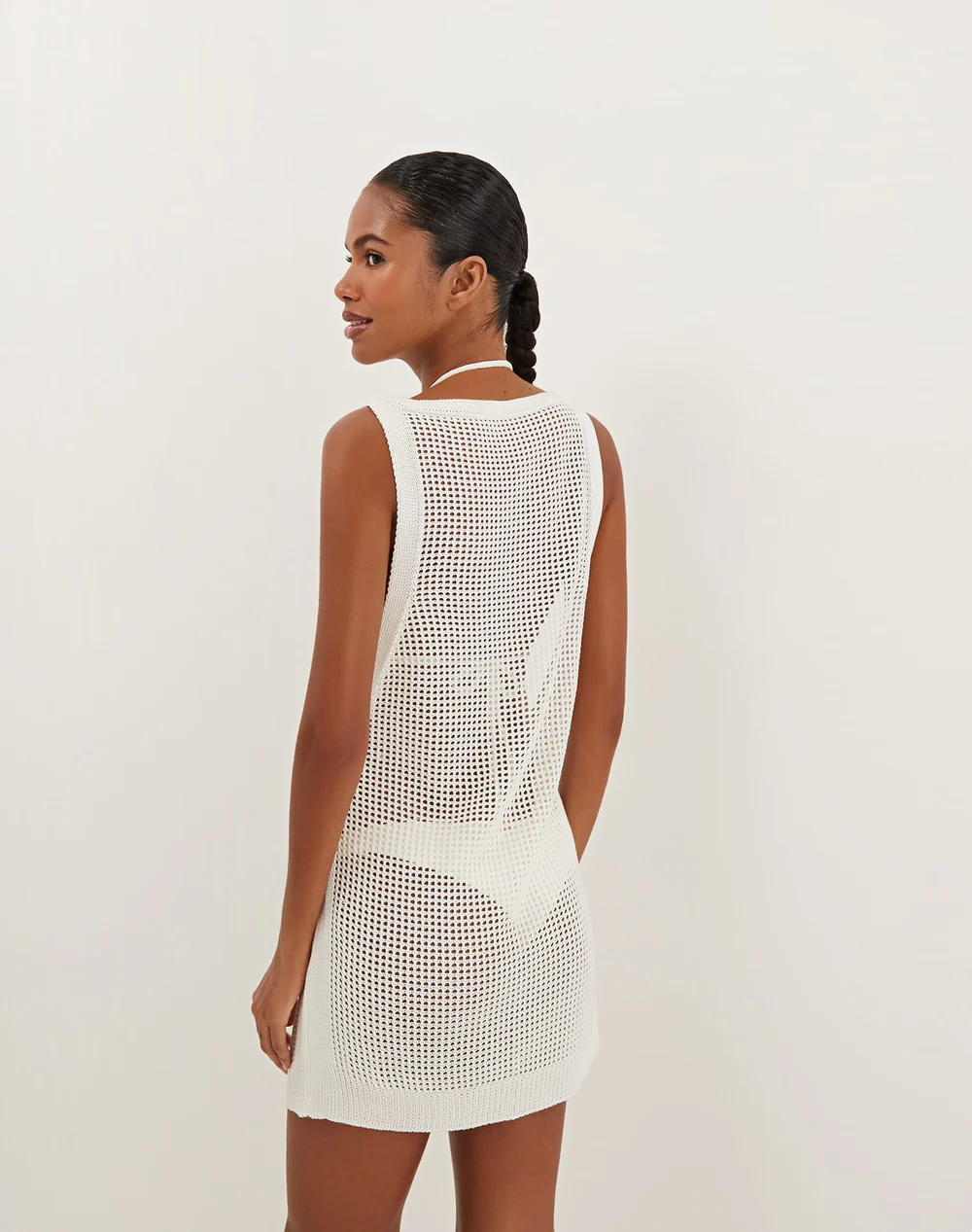 Load image into Gallery viewer, Knit Erika Short Cover Up Off White - Cover Up
