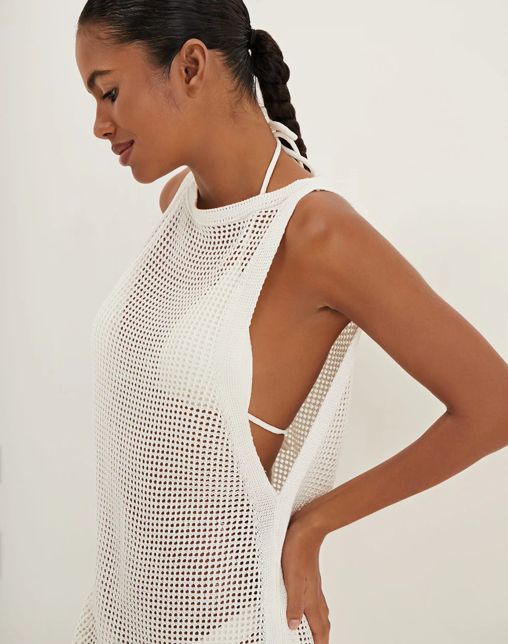 Load image into Gallery viewer, Knit Erika Short Cover Up Off White - Cover Up
