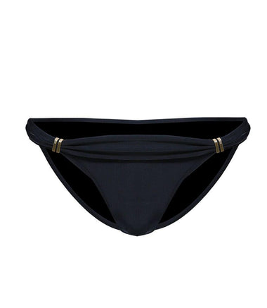 Solid Bia Black Full Cut Bikini Bottom - Bikini Bottom