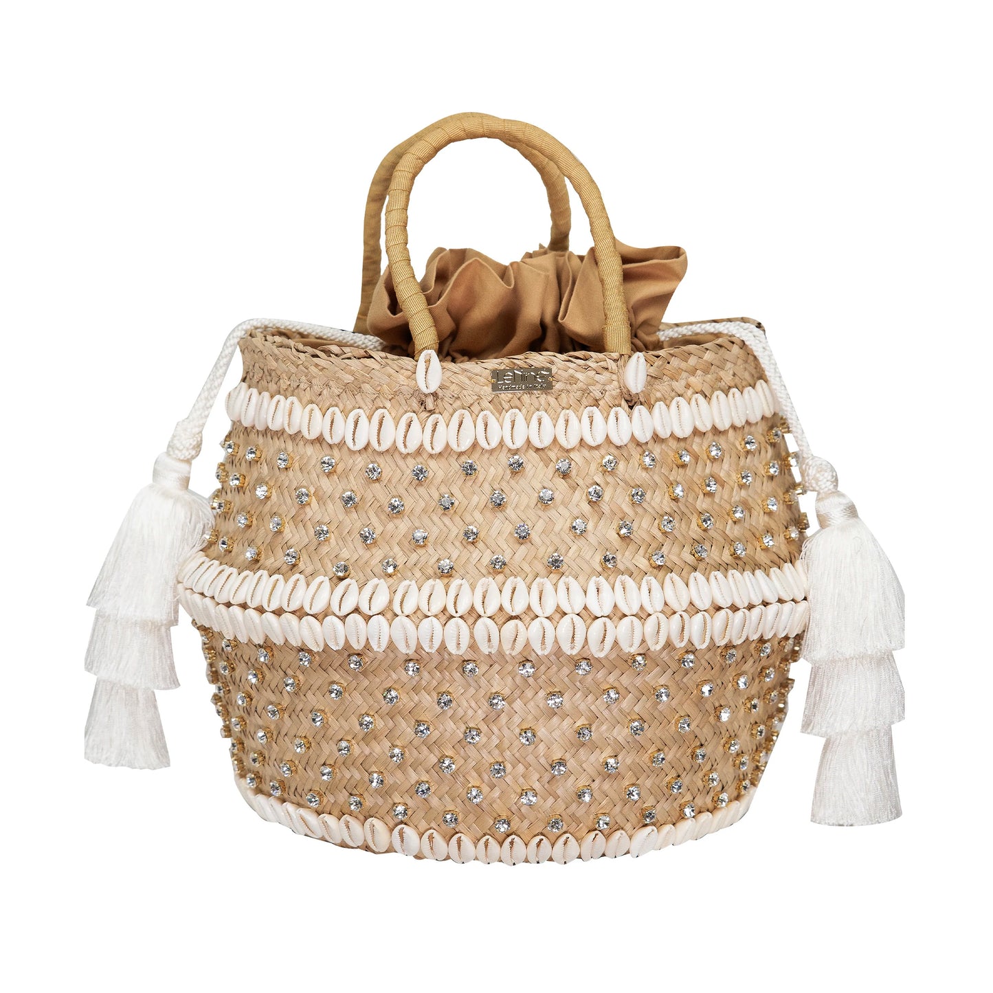 Load image into Gallery viewer, White Straw Bag with Shells - Bag
