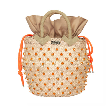 Large Orange Beach Straw Bag - Bag