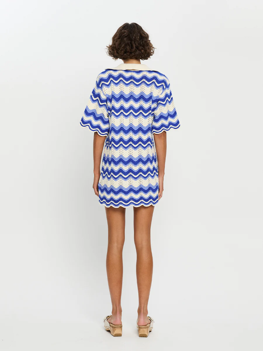 Load image into Gallery viewer, Leighton Mini Dress Blue Wave - Dress
