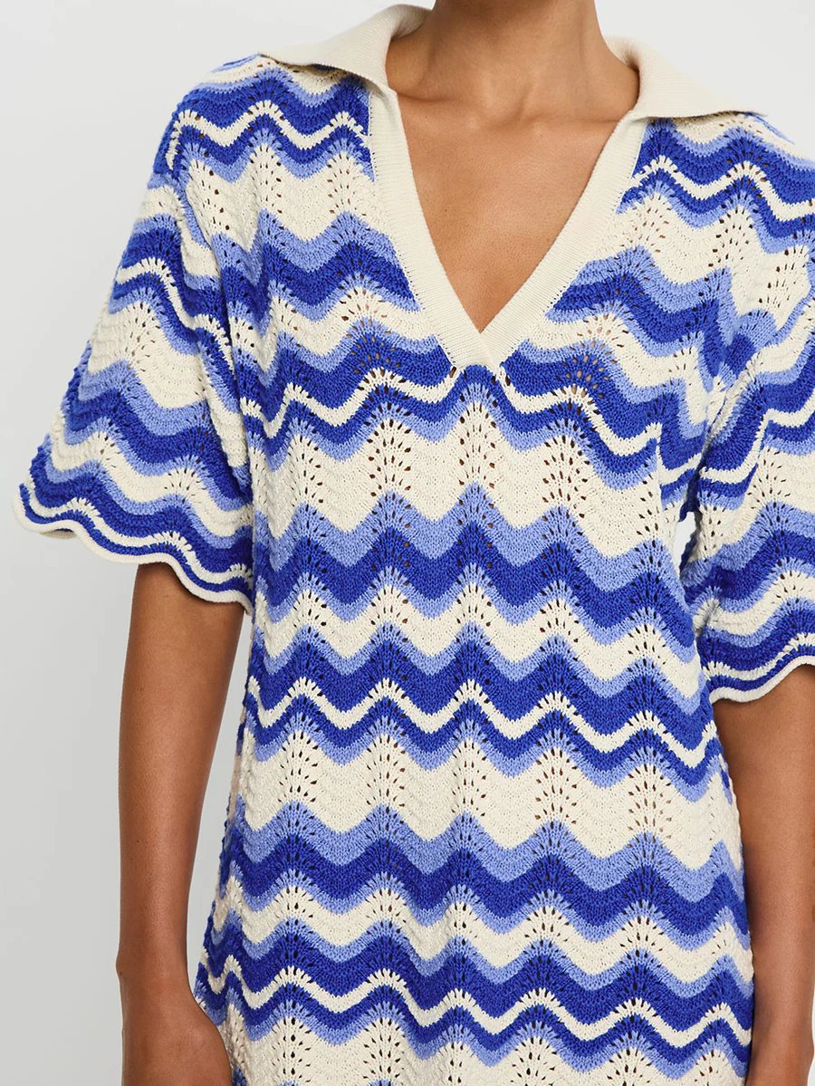 Load image into Gallery viewer, Leighton Mini Dress Blue Wave - Dress
