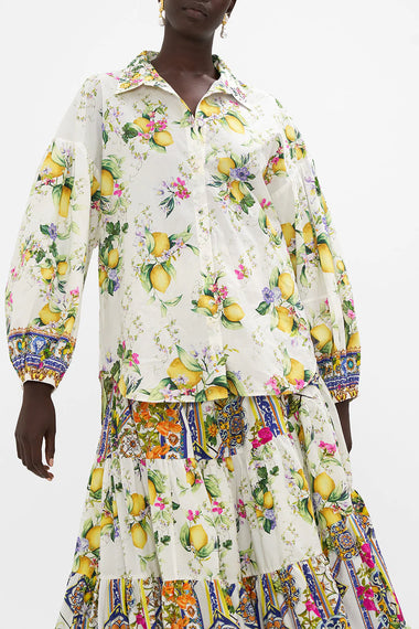 Balloon Sleeve Shirt Blouse Caterina Spritz - Top