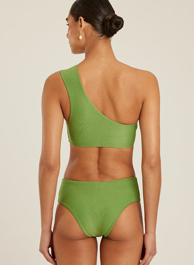 Detailed Shoulder Bikini Top Matcha - Bikini Top
