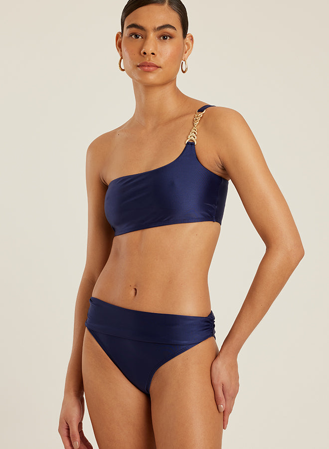 Load image into Gallery viewer, Recycled Bone Shoulder Bikini Top Tide - Bikini Top
