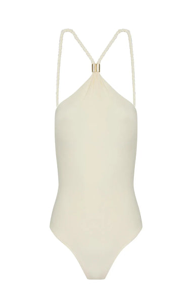 Rope Halterneck One Piece Off White - One Piece