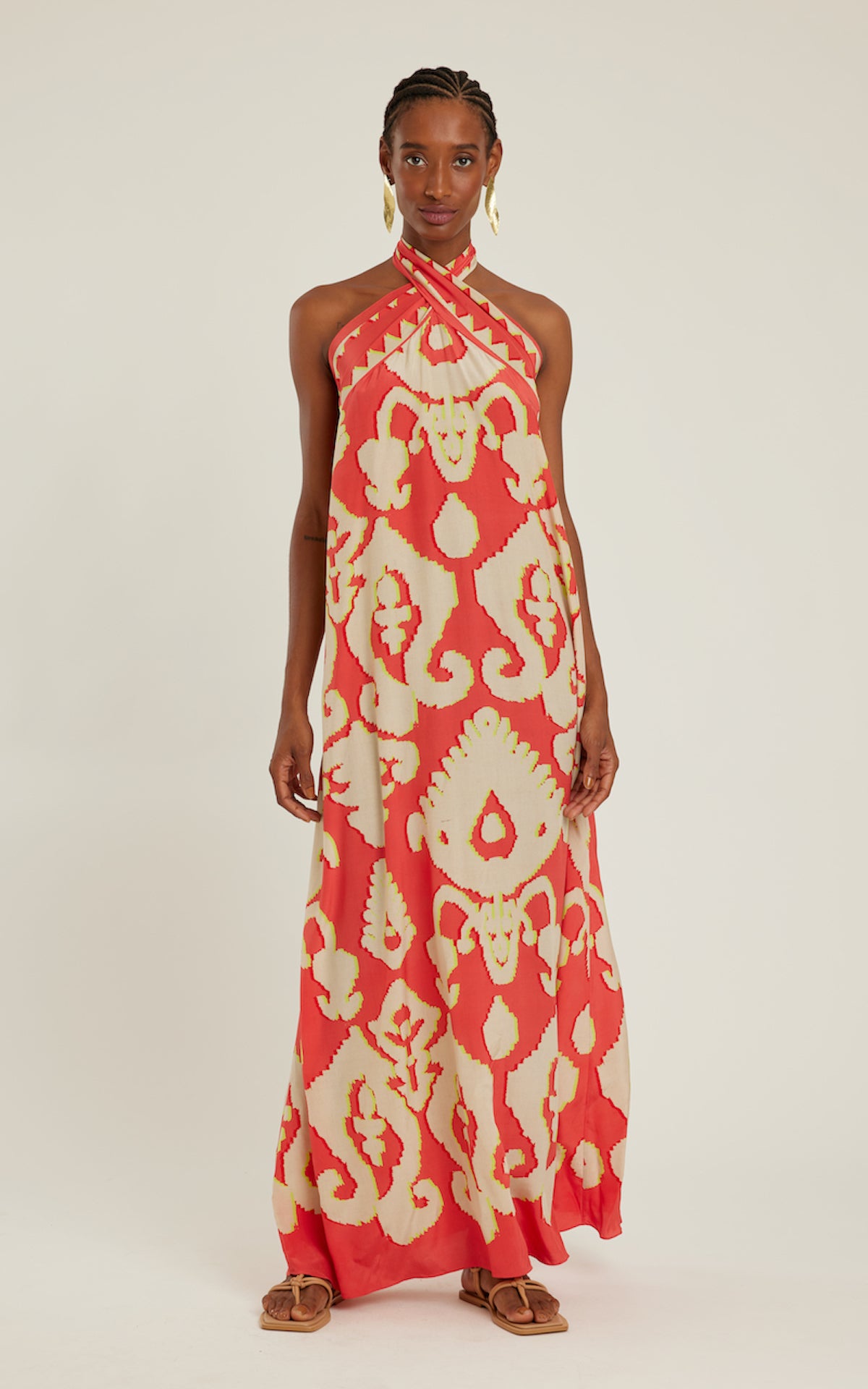 Load image into Gallery viewer, Silk Cross Neck Dress Turkey - Dress
