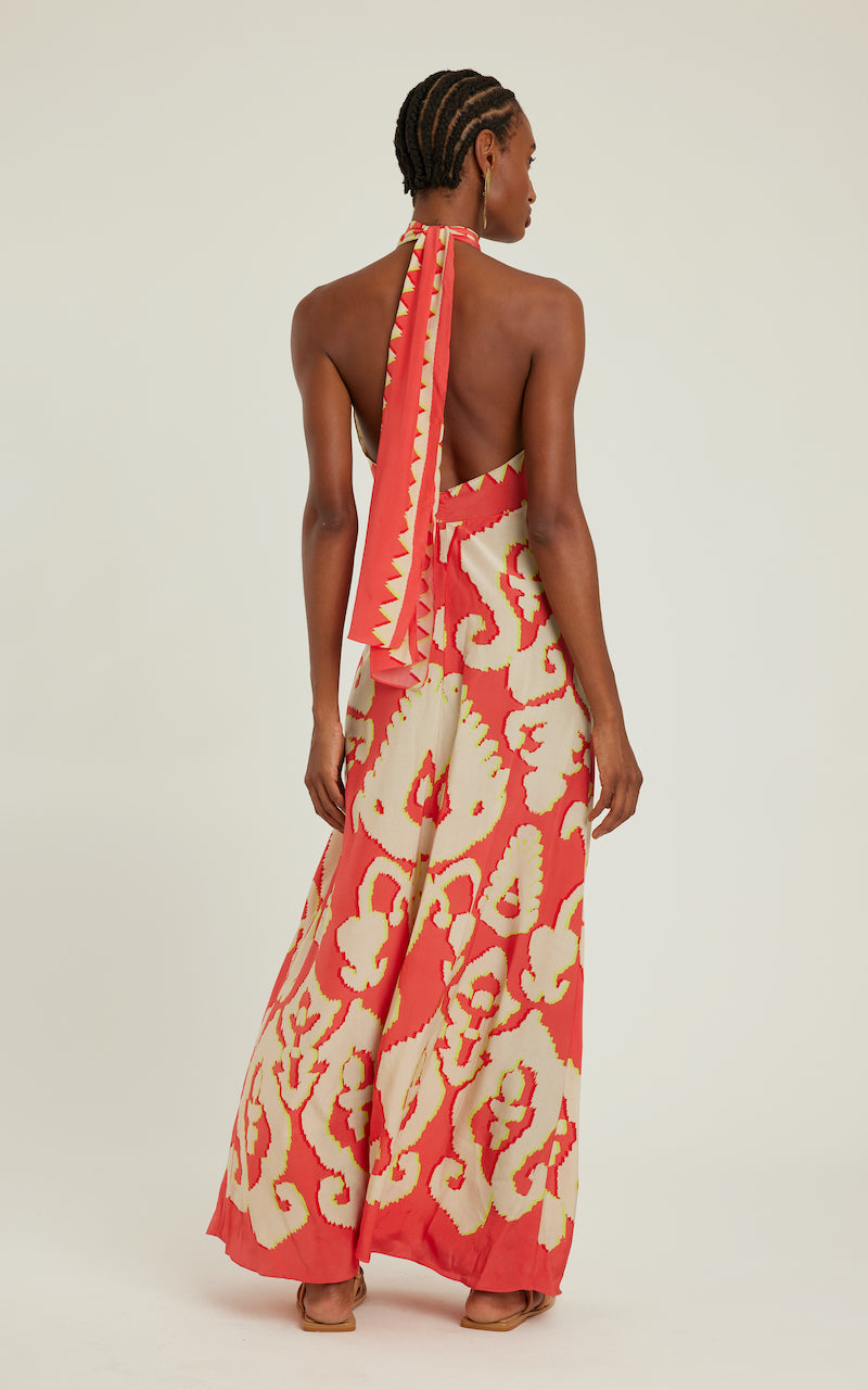 Load image into Gallery viewer, Silk Cross Neck Dress Turkey - Dress
