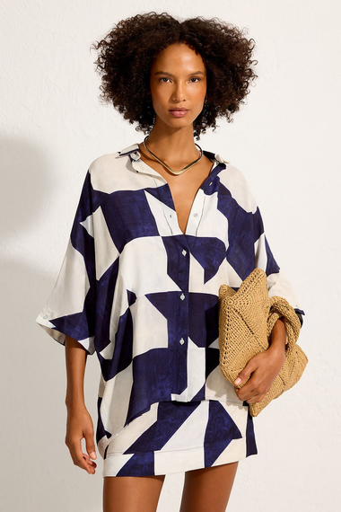 Oversized Cut Shirt Abstract