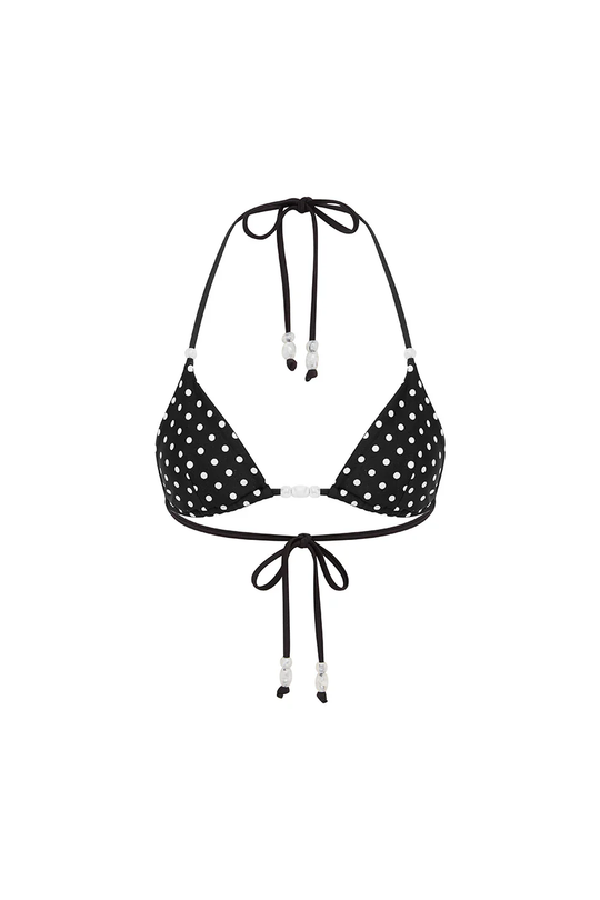 Load image into Gallery viewer, Lia Bikini Top Black Polka - Bikini Top
