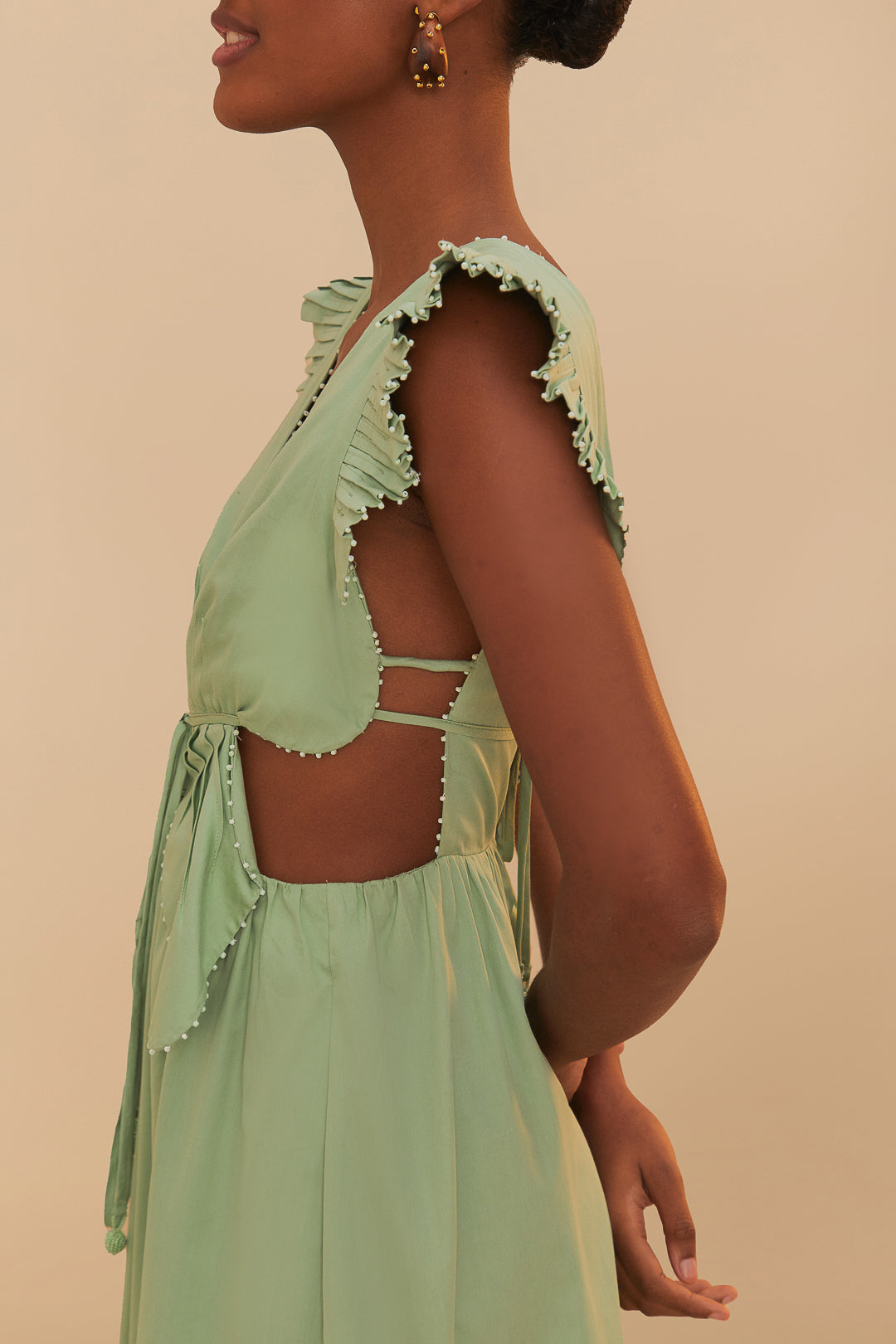 Load image into Gallery viewer, Light Green Butterfly Midi Dress
