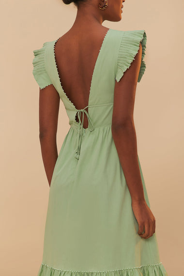 Light Green Butterfly Midi Dress