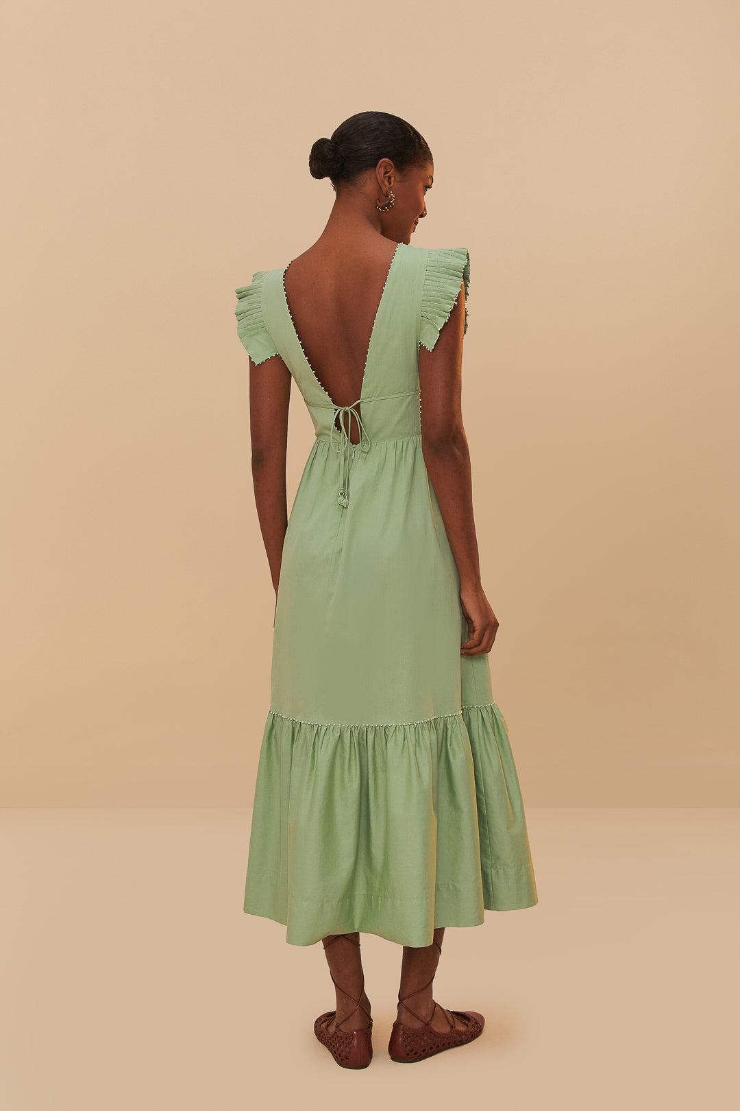 Load image into Gallery viewer, Light Green Butterfly Midi Dress
