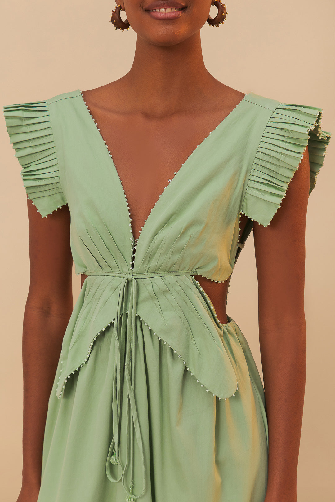 Load image into Gallery viewer, Light Green Butterfly Midi Dress
