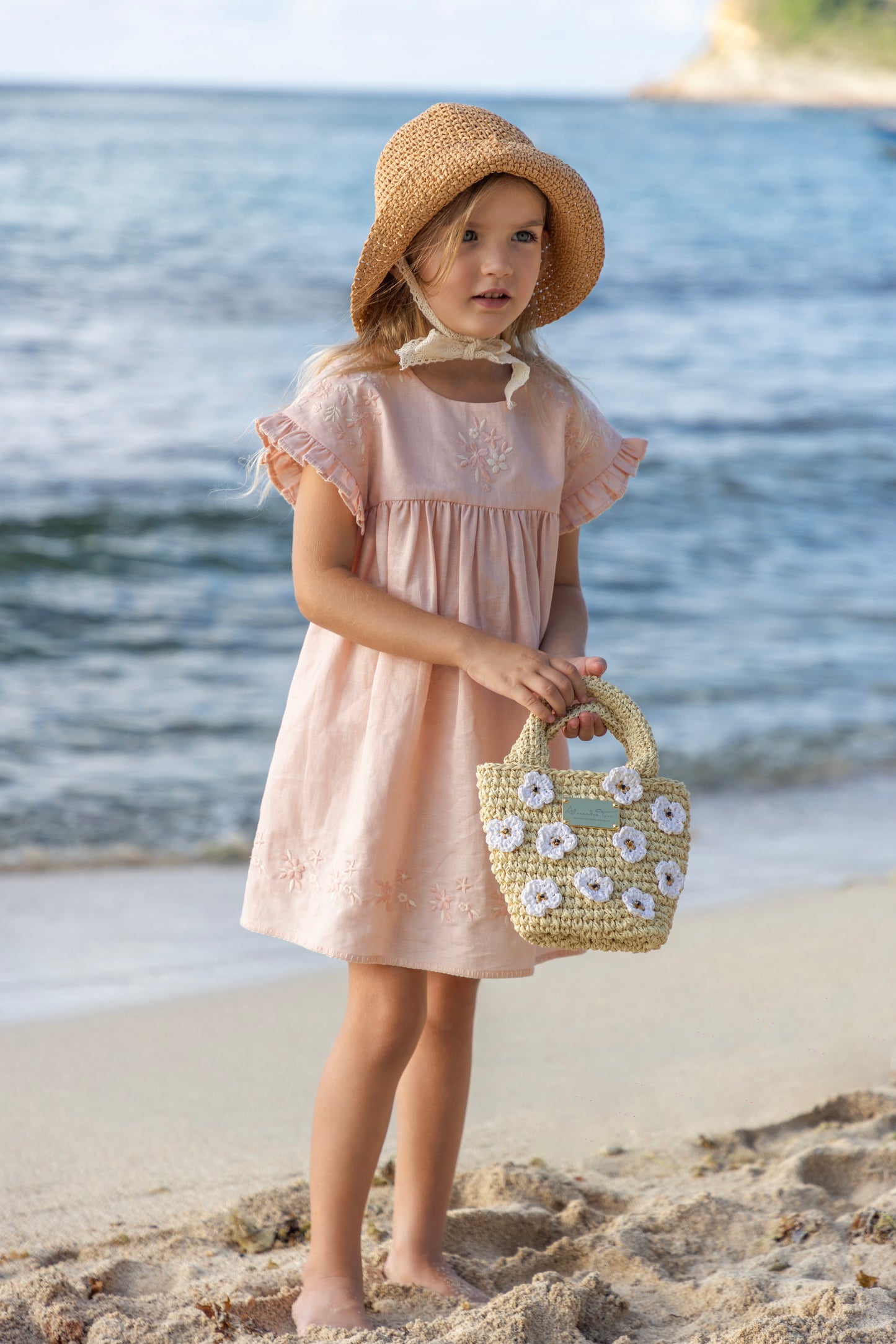 Load image into Gallery viewer, Lila Girls Dress Pink Sand
