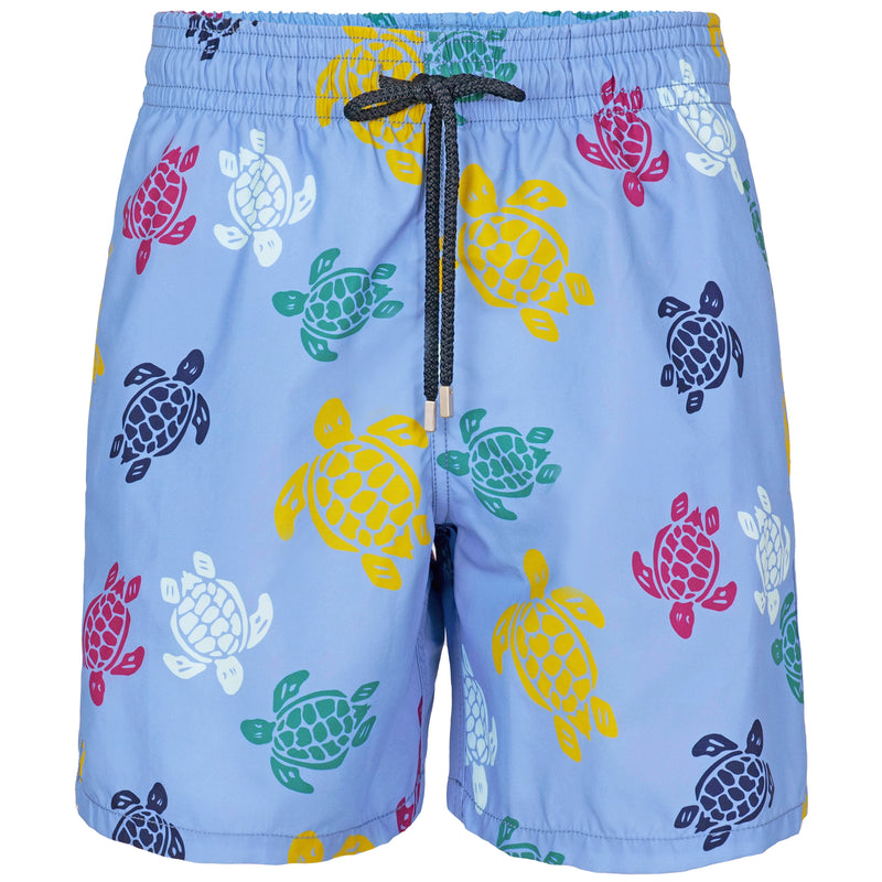 Men Long Swim Shorts Ronde des Tortues Multicolores