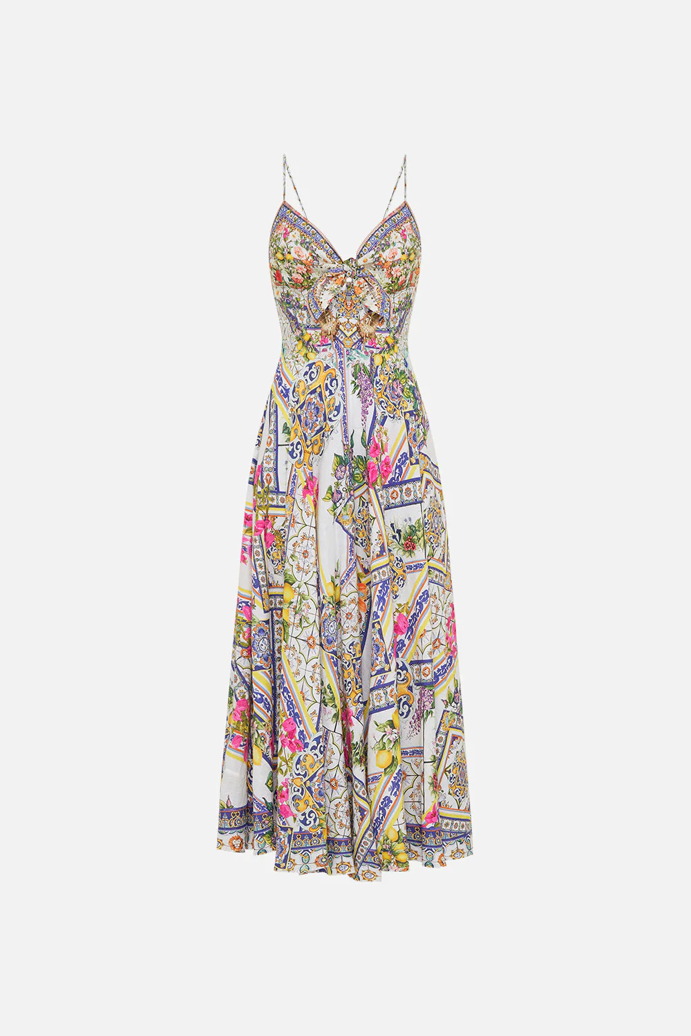 Load image into Gallery viewer, Long Dress w/ Tie Front Amalfi Amore
