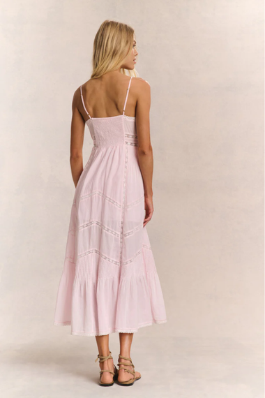 Esilda Heritage Cotton Midi Dress Pink