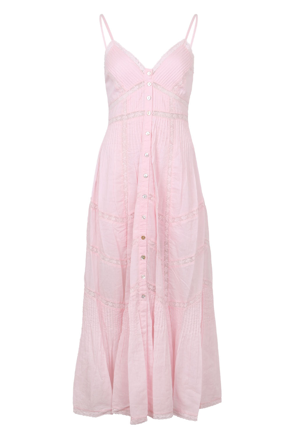 Load image into Gallery viewer, Esilda Heritage Cotton Midi Dress Pink
