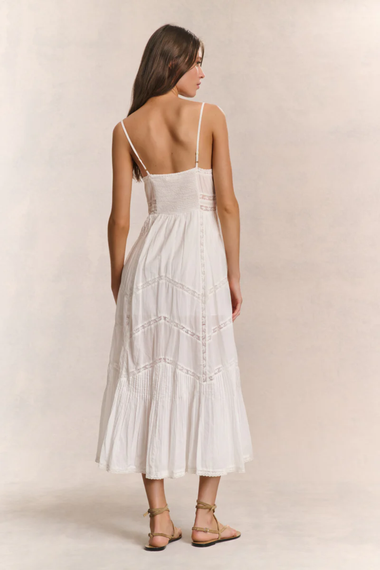 Esilda Heritage Cotton Midi Dress White