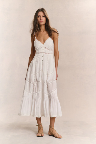 Esilda Heritage Cotton Midi Dress White