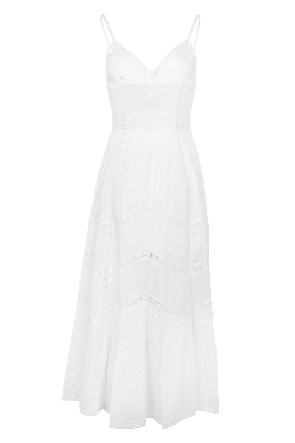 Load image into Gallery viewer, Esilda Heritage Cotton Midi Dress White
