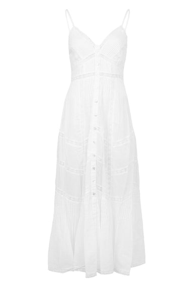 Esilda Heritage Cotton Midi Dress White