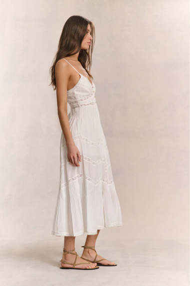 Esilda Heritage Cotton Midi Dress White