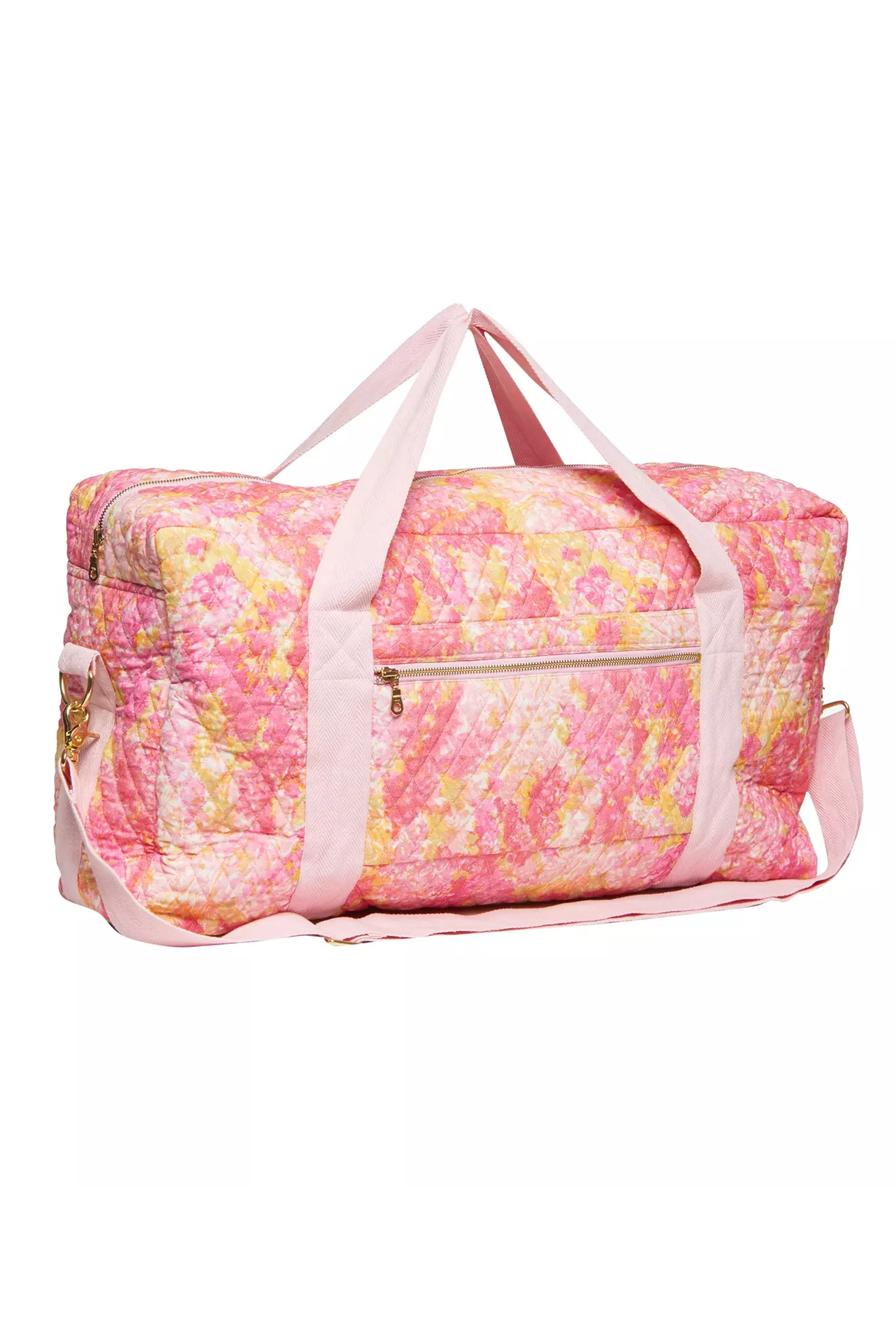Load image into Gallery viewer, Pink Duffle Bag in Watercolour Floral Print - Bag
