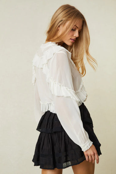 Ruffle Mini Skirt Black - Skirt