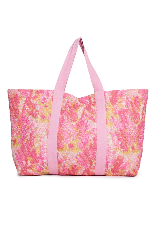 Large Tote Bag in Pink Watercolour Floral Print - Bag