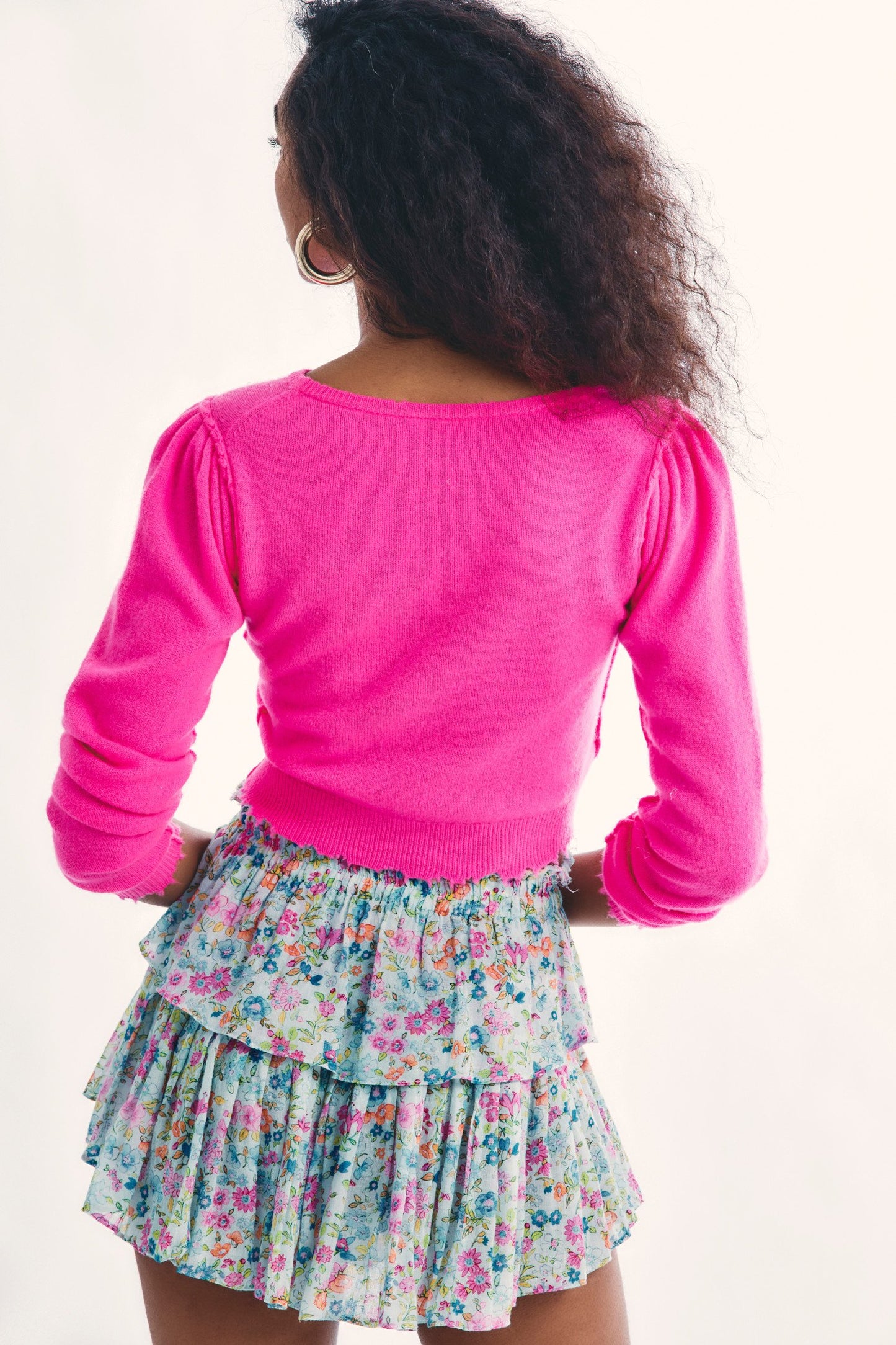 Lune Crop Pullover Magenta Current