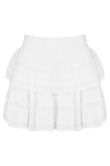 Ruffle Mini Skirt Antique White