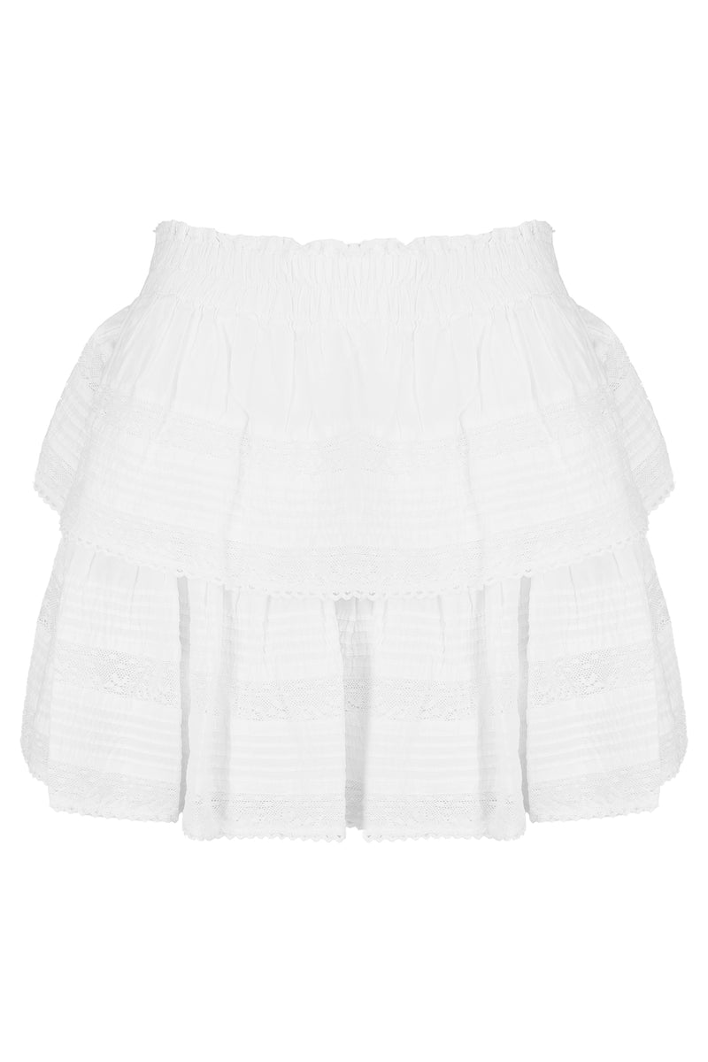 Ruffle Mini Skirt Antique White
