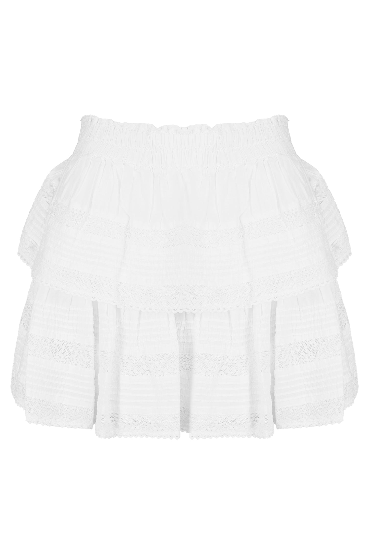 Load image into Gallery viewer, Ruffle Mini Skirt Antique White
