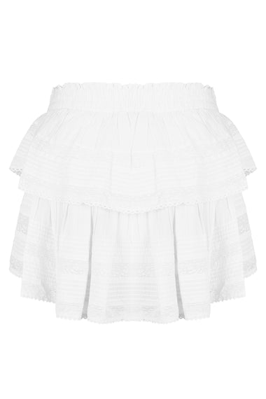 Ruffle Mini Skirt Antique White