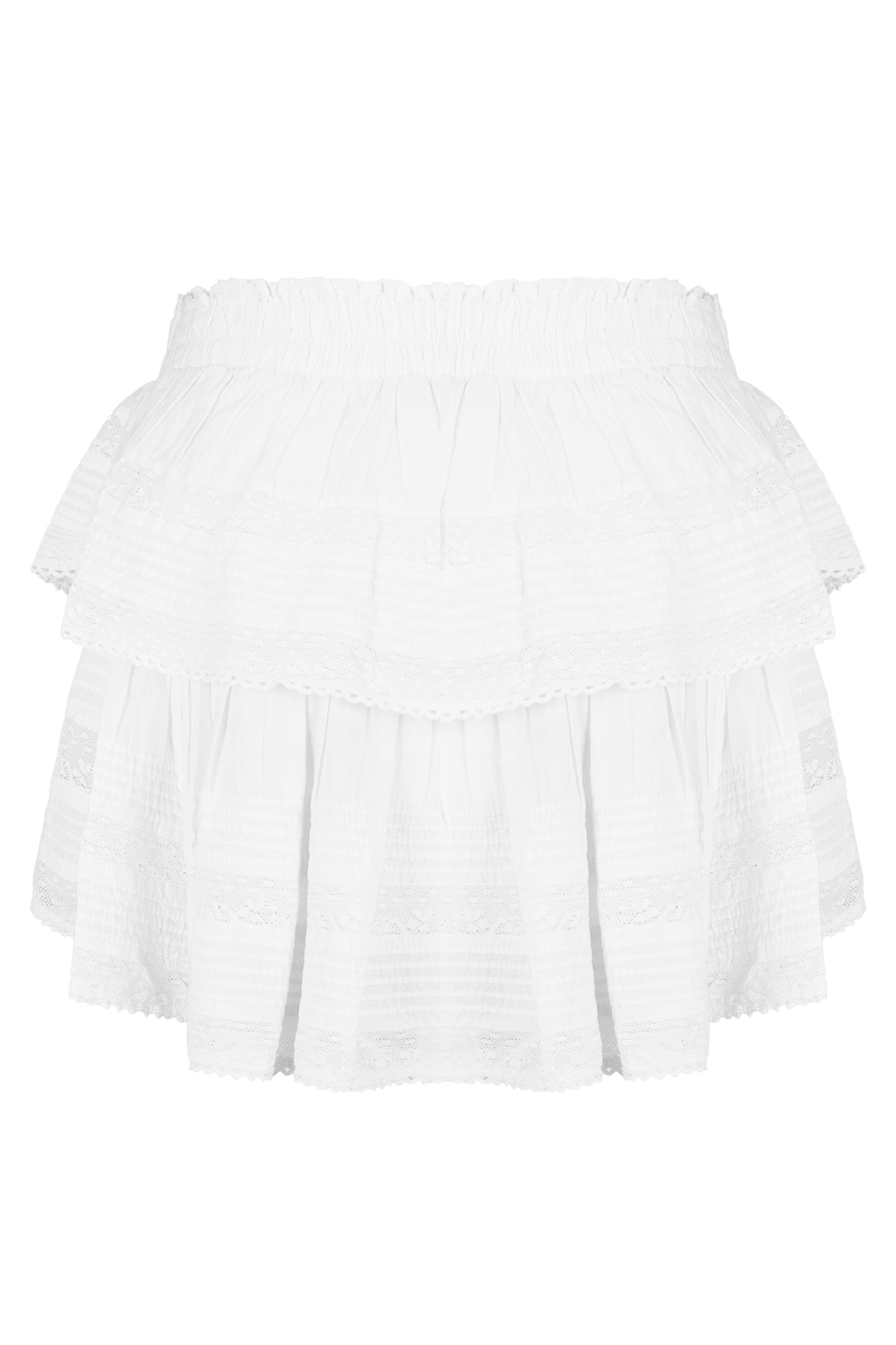 Load image into Gallery viewer, Ruffle Mini Skirt Antique White
