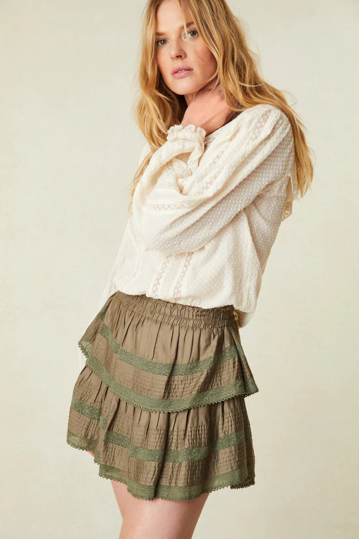 Load image into Gallery viewer, Ruffle Mini Skirt Forest Oak - Skirt
