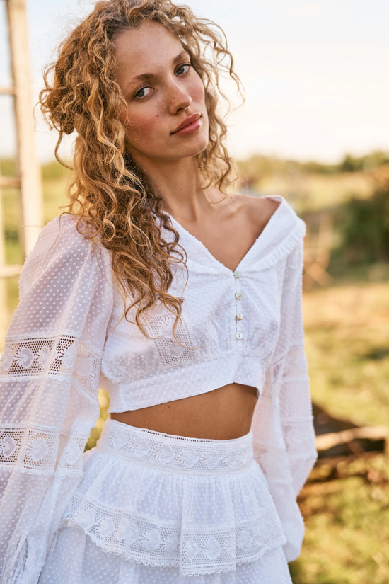 Salida Crop Top Antique White