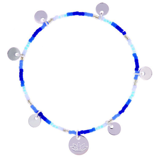 Luv & Bart Amber Bracelet Sivler & Blue