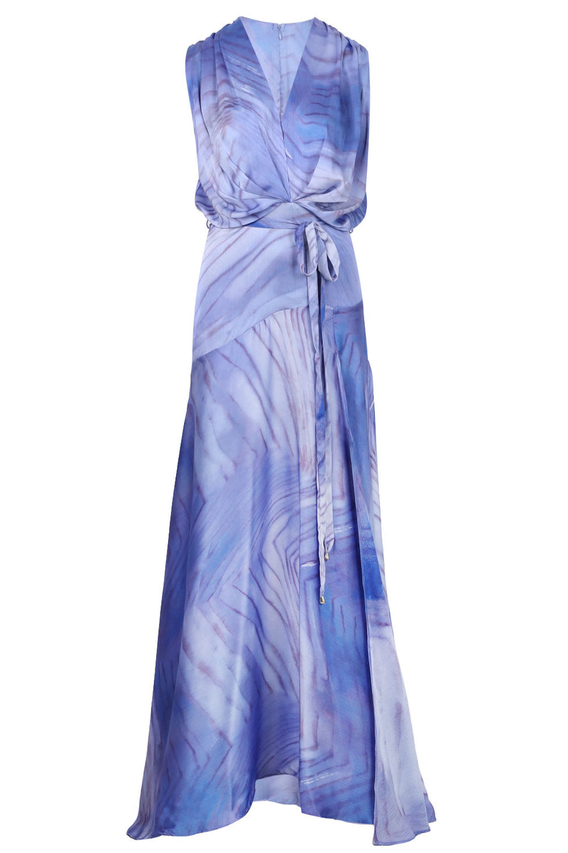 Mystique Satin Maxi Dress Blue Purple