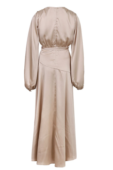 Satin Ultra Maxi Gown Beige