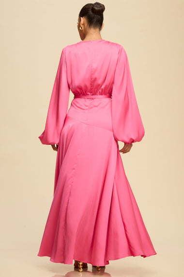 Satin Ultra Maxi Gown Fuchsia