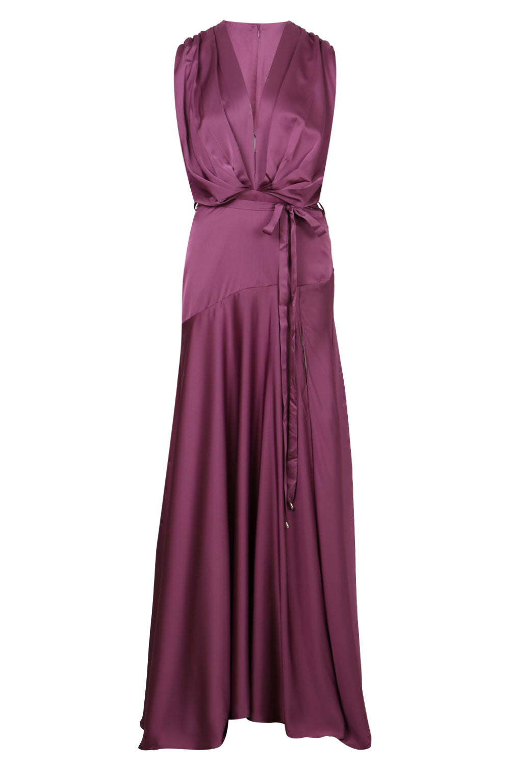 Load image into Gallery viewer, Satin Pleated Gown Dusty Orchid
