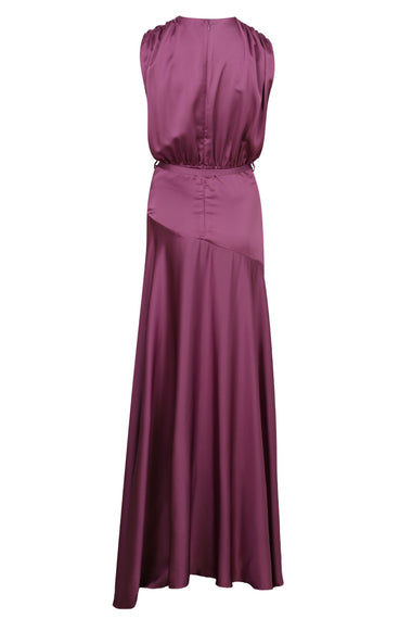 Satin Pleated Gown Dusty Orchid