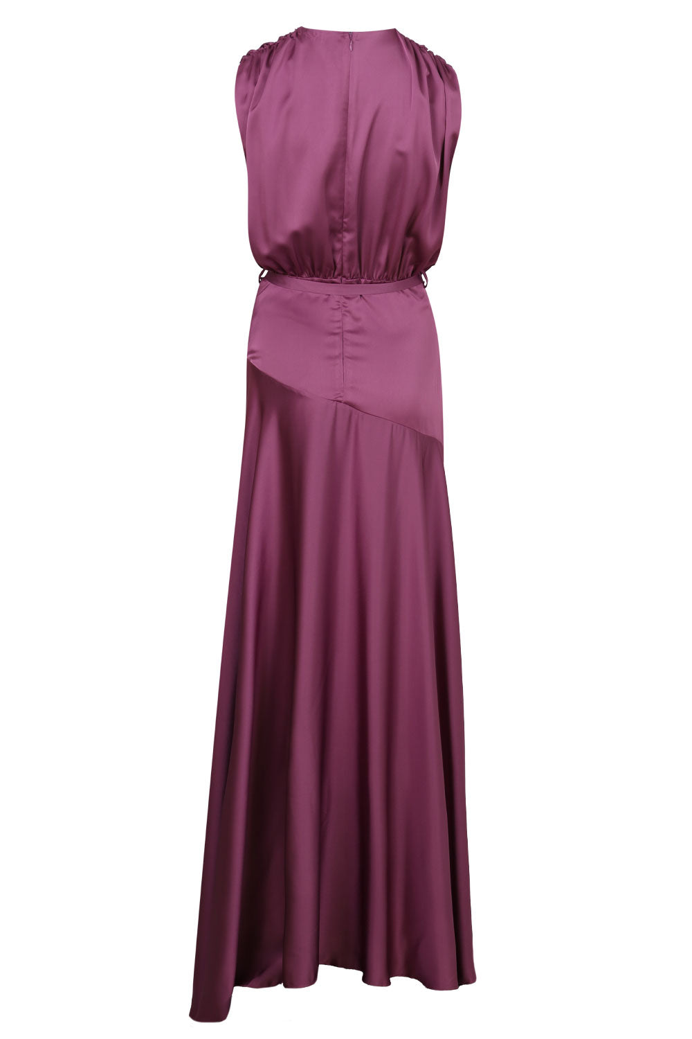 Load image into Gallery viewer, Satin Pleated Gown Dusty Orchid
