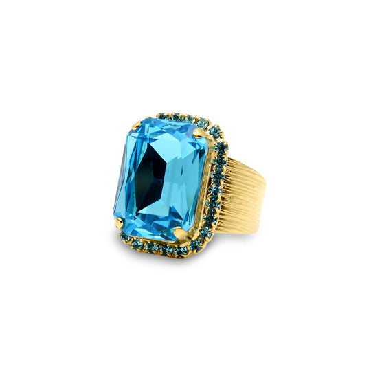 Load image into Gallery viewer, Lydia Cocktail Ring Light Turquoise - ONE SIZE - Ring
