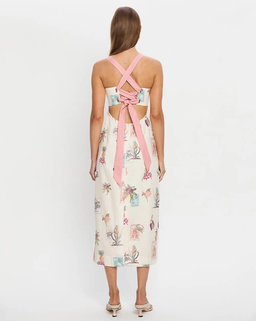 Load image into Gallery viewer, Lyra Tie Back Midi Dress - Dress
