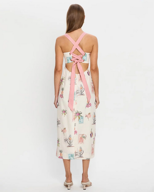 Lyra Tie Back Midi Dress - Dress